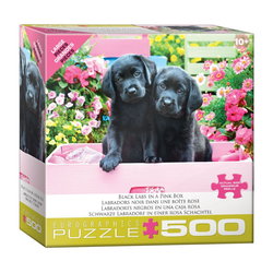 Image of 500 Pc Puzzle – Black Labs in Pink Box