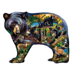 Image of 1000 Pc Bear Shaped Puzzle – Wildlife of the Woods