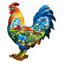 Image of 500 Pc Shaped Rooster Puzzle – The Roosters Song