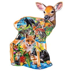 Image of 500 Pc Shaped Fawn Puzzle – Fawn Friends