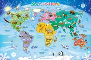 Puzzle Floor Map of the World 48 pc