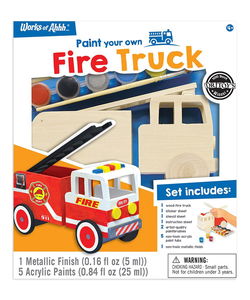 Image of Fire Truck Classic Wood Paint Kit