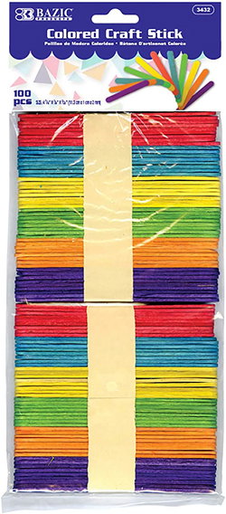 Image of Colored Craft Sticks (100/Pack)