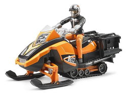 Image of Snowmobile with Driver and Accessories