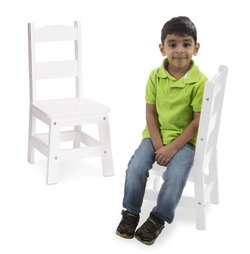 Image of Wooden Chair Pair – White