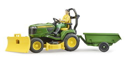 Image of John Deere Lawn Tractor with Trailer and Figure bworld