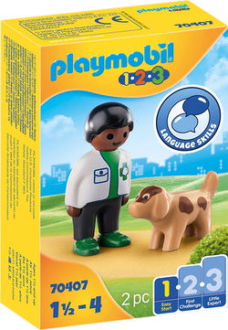 Image of Playmobil 1.2.3 – Vet with Dog