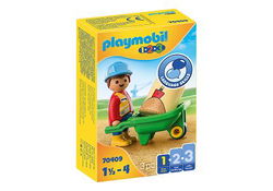 Image of PPlaymobil 1.2.3 – Construction Worker with Wheelbarrow