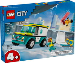 Image of Lego City Emergency Ambulance and Snowboarder – 60403