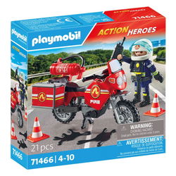 Image of Playmobil Action Heroes – Fire Motorcycle & Oil Spill Incident