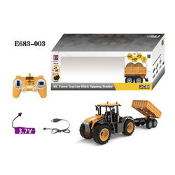 Image of Double E 1:24 JCB Rc Farm Tractor with Trailer