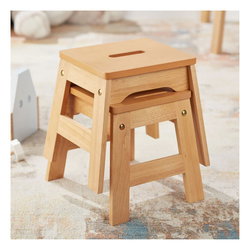 Image of Wooden Stools – Set of 2 Natural