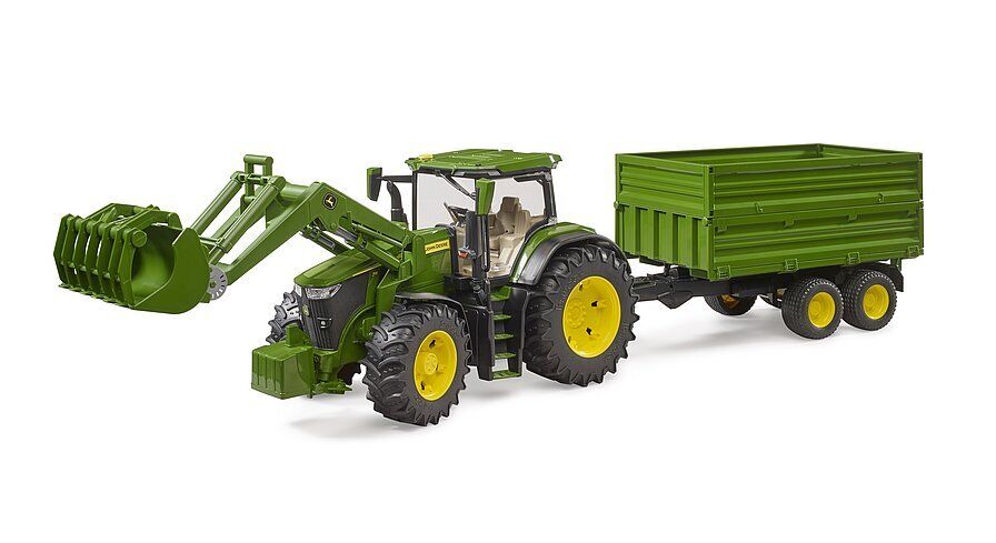 John Deere 7R 350 with Frontloader and Tipping Trailer