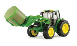 Image of 1:16 John Deere7330 Tractor with Bale Loader & Round Bale-