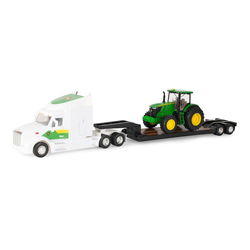 Image of 1:32 Peterbilt Model 579 Semi w/ Lowboy Trailer & John Deere Tractor