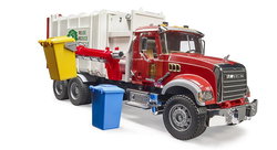 Image of Mack Granite Garbage Truck, Side loading and Dumping