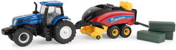 Image of New Holland T8.380 Tractor with 330 Big Square Baler with 3 Bales