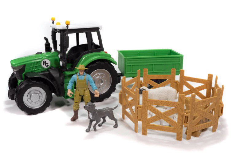 Image of 16-Piece Sheep Farmer & Tractor Playset