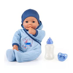 Image of Hello Baby Boy 18′ w/ Blue Boat, Pacifier, Bottle, Matching Cap