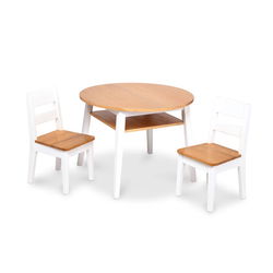 Image of Round Wooden Table & Chairs