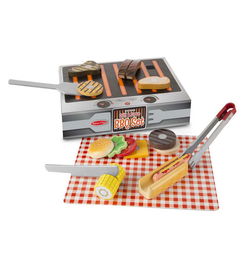 Image of Wooden Grill and Serve BBQ Set