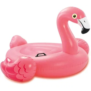 Inflatable Pink Flamingo Pool Ride On Toy