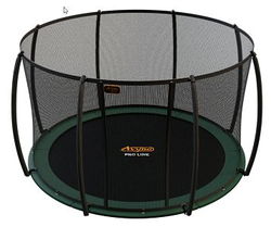 Image of Avyna 14′ Flat Level Trampoline with Enclosure – Green
